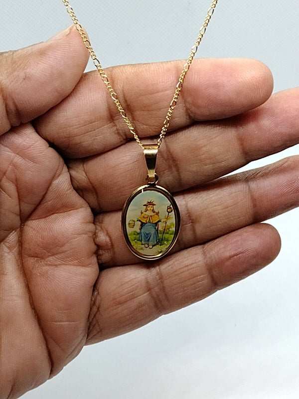 Santo Niño de Atocha Pendant 18k Gold Plated with 20 inch Chain Jesus child