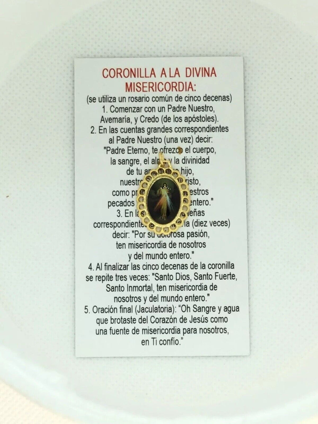 Divine Mercy Catholic Religious Medal Pendant Gold Plated Jesus  Misercordioso