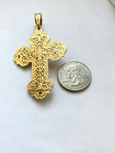 18K Yellow Gold Plated Cross Crucifix Religious JESUS  Pendant Charm Protection