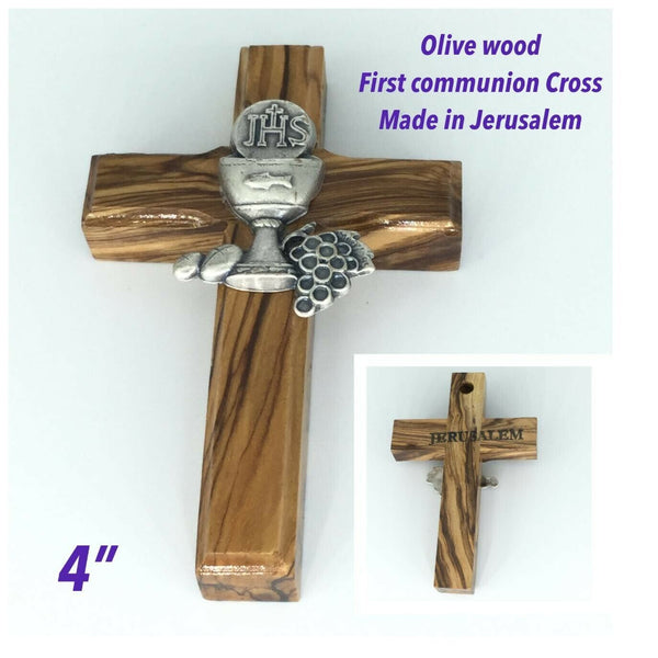 Olive wood first communion Cross gift  Jerusalem Cruz primera comunión 2 X $20