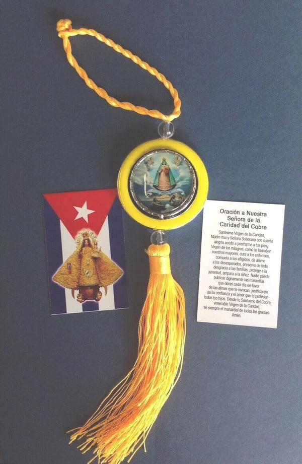 Virgen de la CARIDAD Medal rearview mirror Car Ornament hanging pendant Oshun
