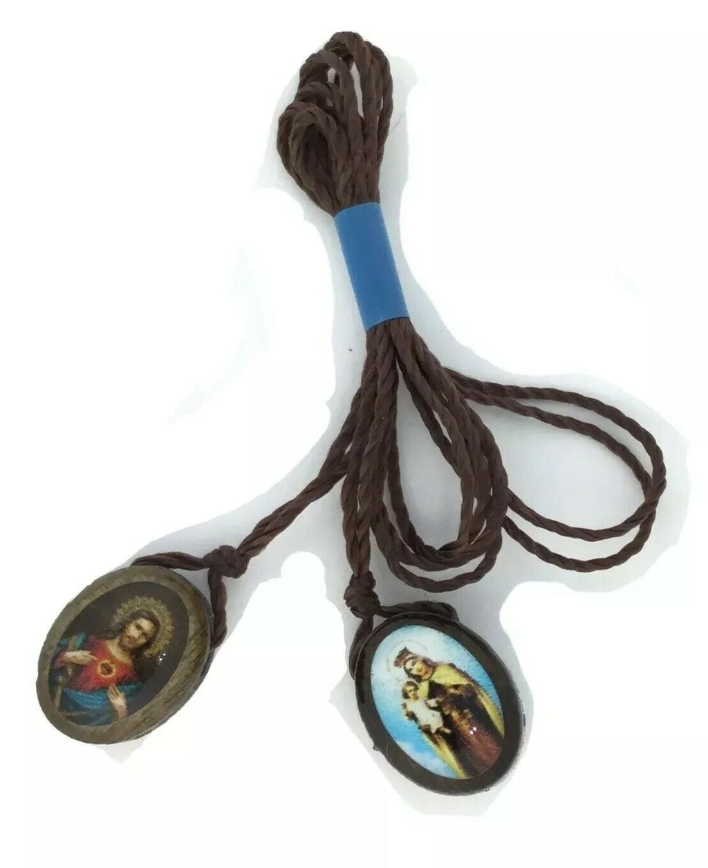 Sacred Heart of Jesus Christ Virgen of Mt. Carmel Wood Scapular escapulario Mary