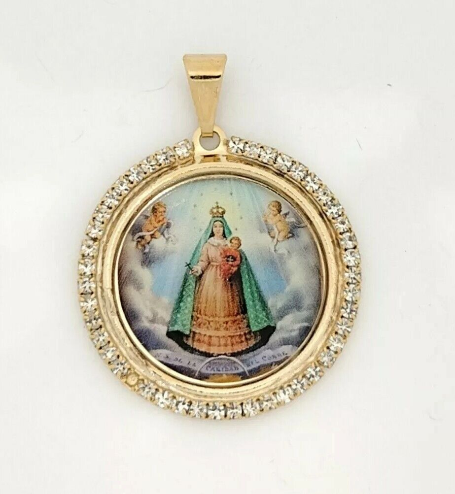Virgin Caridad del Cobre Pendant Necklace 18K Gold Plated Chain "20 Inches" CUBA