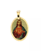 Sacred Jesus Heart  - Sagrado Corazon 14k Gold Plated Medal with 20 Inch Chain