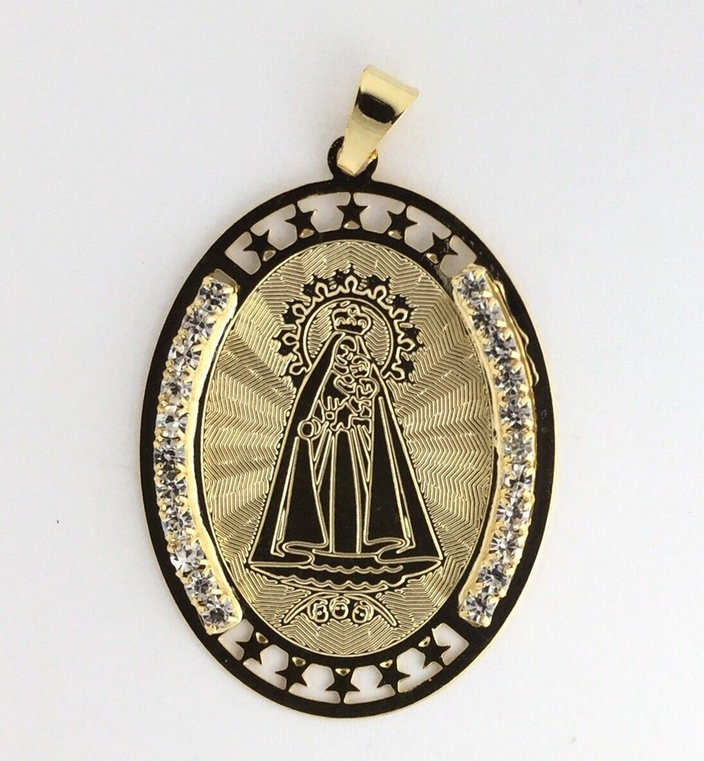 Caridad del Cobre Medal Necklace 18K Gold Plated Medalla -20 inch Chain Maria