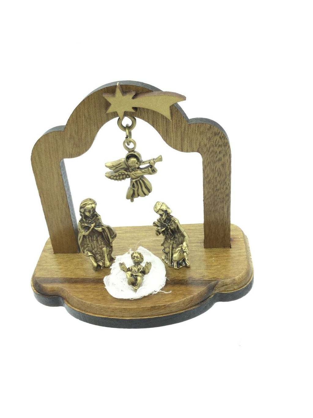 3" Wooden Nativity Scene Mary Joseph and Baby Jesus Holy Family  Christmas gift 