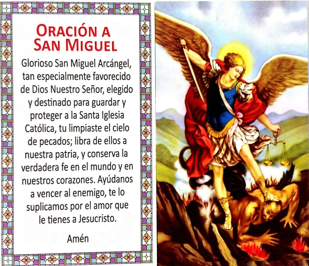 St.Saint Michael Archangel Rosary Glass San Miguel Arcángel Necklace Jesus