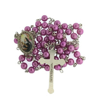 Saint Rita Faux Purple Pearl Rosary Necklace Catholic Santa Rita da Casia 