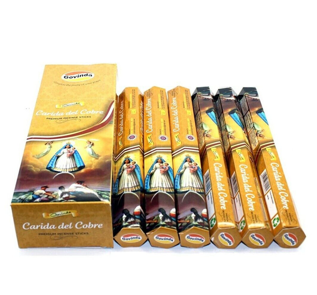 Govinda Incense Caridad Del Cobre 120 Incense Sticks,Masala Coated Incense Oshún