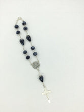 Saint St Benedict black Crystal Beads Car Rearview Catholic Auto Rosary 6.5