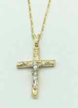 14K Yellow White GOLD PLATED Crucifix Cross Religious Necklace Pendant Men Women