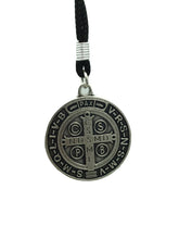 Medalla De San Benito Saint St Benedict Medallion Medal Pendant Cord Necklace