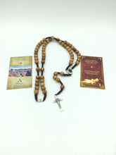 Olive Wooden rosary Necklace Jerusalem Soil Saint St.Benedict Medal Cross Benito