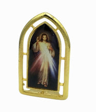 DIVINE MERCY Catholic Religious Mini desk Standing Plaque in Gold Tone Jesus 