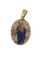 Maria Auxiliadora Mary help of Christian Medal 18k Gold Plated Medal& chain 