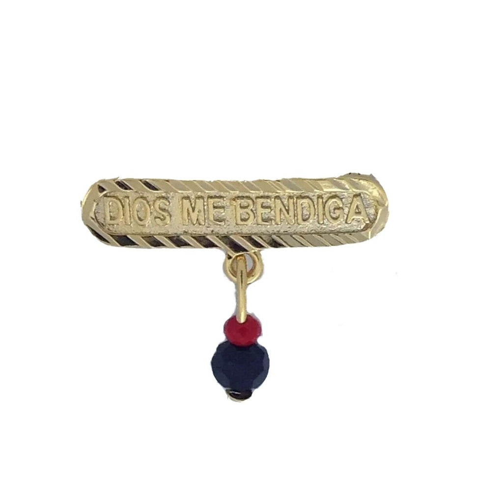 18k Gold Plated Simulated Azabache Evil Eye Protection Baby Pin DIOS ME BENDGA 
