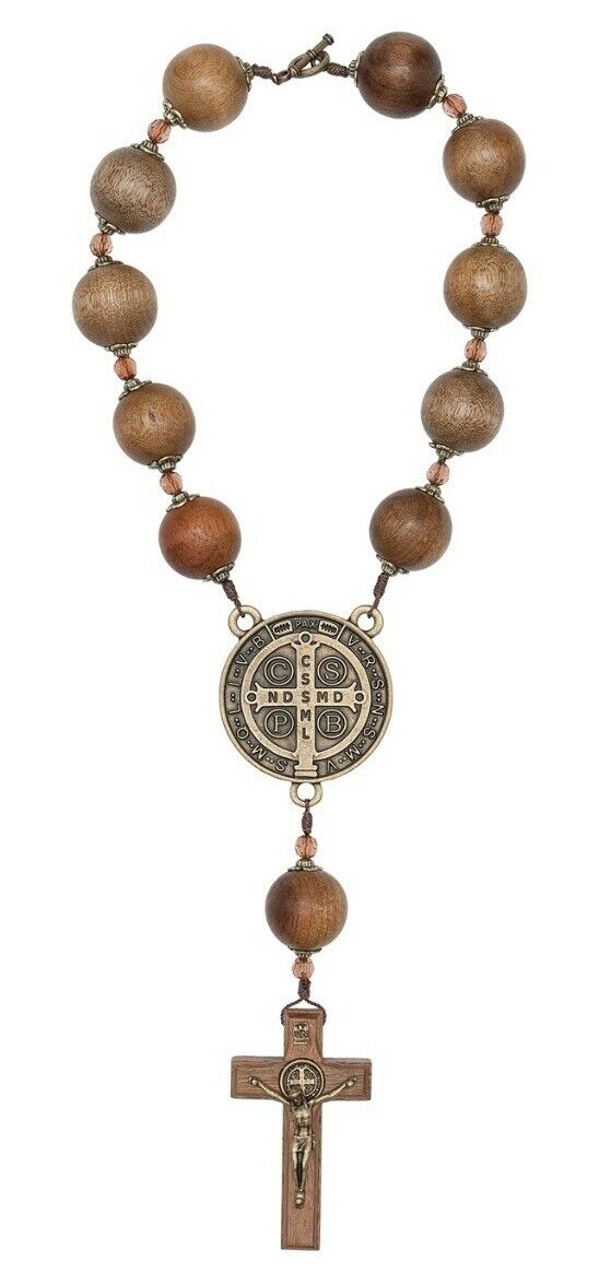 Large Beads Rosary Wood Home Decoration Saint Benedict Medal San Bento Door Cruz