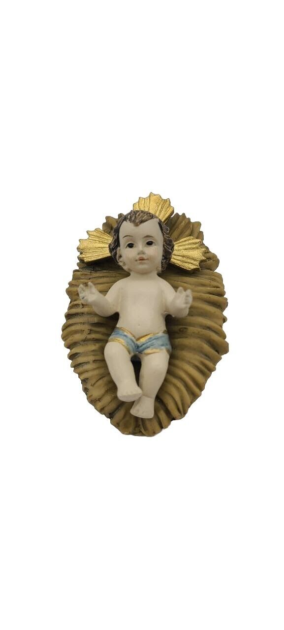 2 Inch Baby Jesus Crib Christmas Nativity Scene Niño Jesus Figurine Gift 