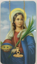 18K GOLD PLATED GOLD ENAMEL ST LUCY LUCIA EVIL EYE PROTECTION PENDANT BABY NECKL