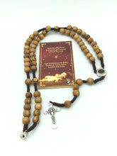 Olive Wooden rosary Necklace Jerusalem Soil Saint St.Benedict Medal Cross Benito