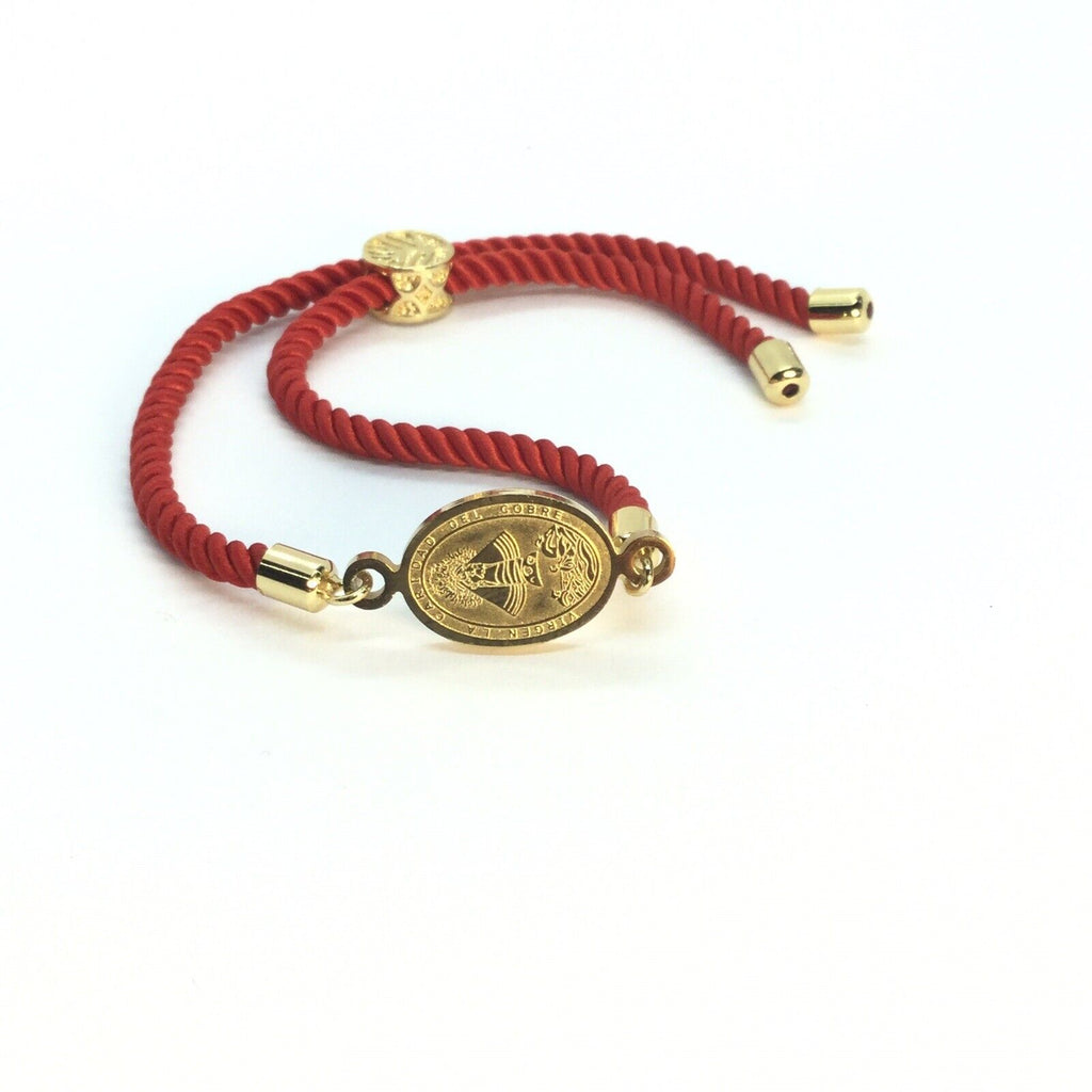 Religious Catholic Bracelet Caridad del Cobre medal Red Cord Pulsera Roja Cuba