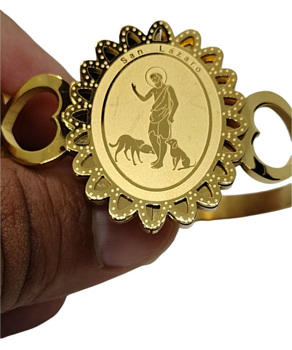 Saint Lazarus bracelet pulsera San Lazarus Babalú-Ayé stainless steel acero cuba