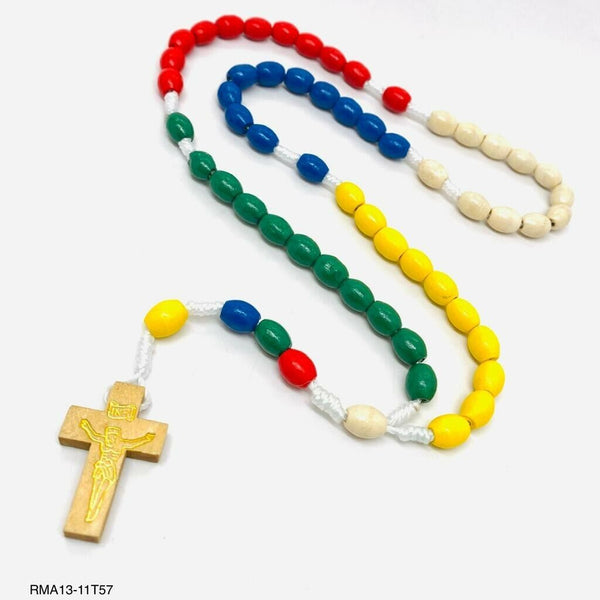  6 Wood Missionary Rosary Cross Catholic multicolor Religious Christian crucifix