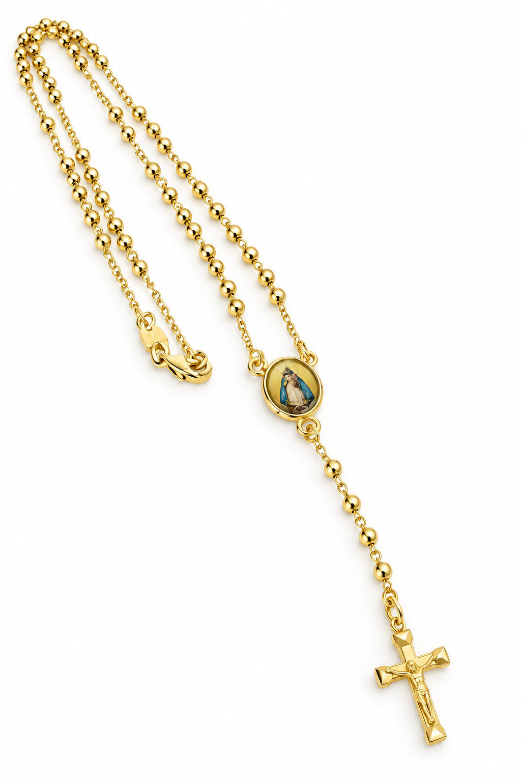 Caridad del Cobre Rosary Necklace 18 Inch - Yoruba Rosario lady of Charity 