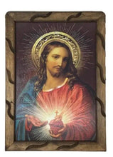 Sagrado Corazon de Jesus Cuadro Rustico 13 x 18 Inch Frame Sacred Heart Of Jesus