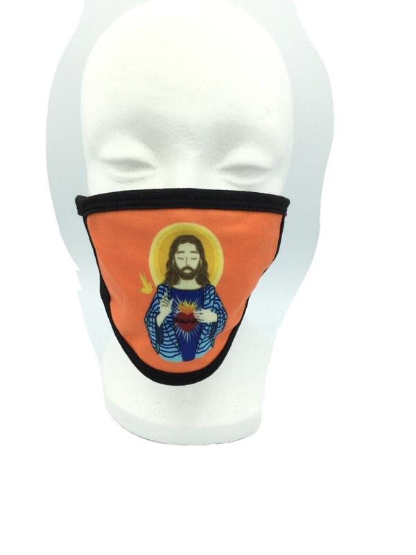 Handmade Face kids Mask Cover Heart of JESUS Covering washable 100% cotton