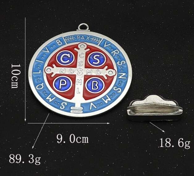 Huge St BENEDICT Medal Protection Excorism's St.Saint Medal 5” Enamel Wall Medal