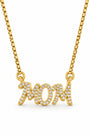 14k Gold Plated CZ Mom pendant charm necklace, Mother's day gift,  Mama 