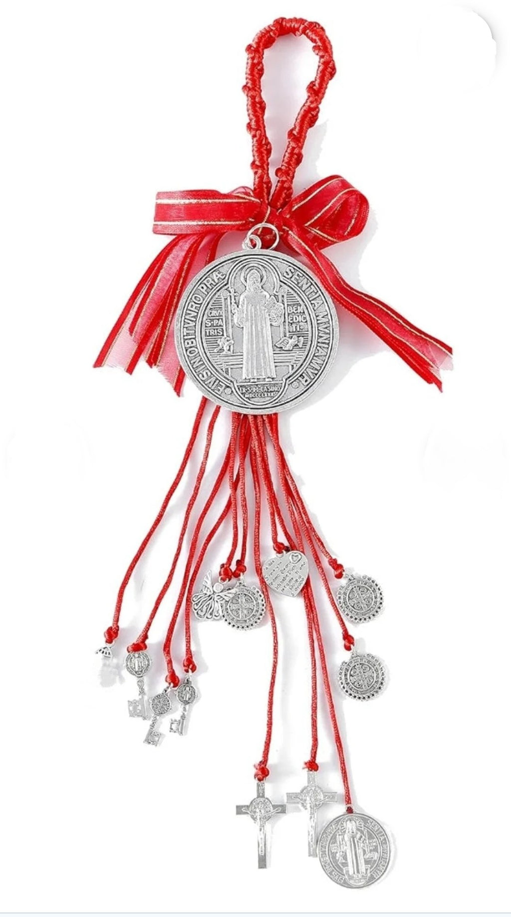 Saint Benedict Red Door Ornament and Home Blessing Medal