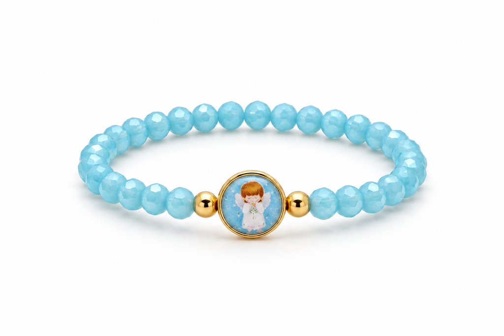 Baby Angel Boy Blue children’s bracelet clean main image
