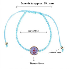 Baby blue macramé cord bracelet measurements
