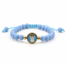 Baby boy angel blue children's adjustable bracelet studio view