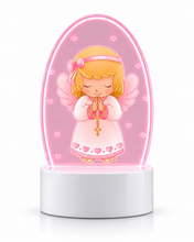 Baby Girl Angel Pink 3D LED night light on white background