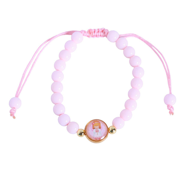 Baby girl angel pink children's bracelet top view