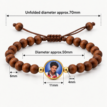 Carlo Acutis bracelet measurements: 6 mm brown beads, 11 mm center, approximately 50 to 70 mm diameter