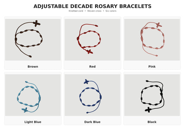 Decenario adjustable cord bracelet available in six colors