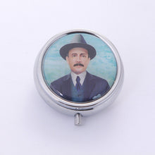 Dr. José Gregorio Hernández image on round silver-tone metal keepsake box