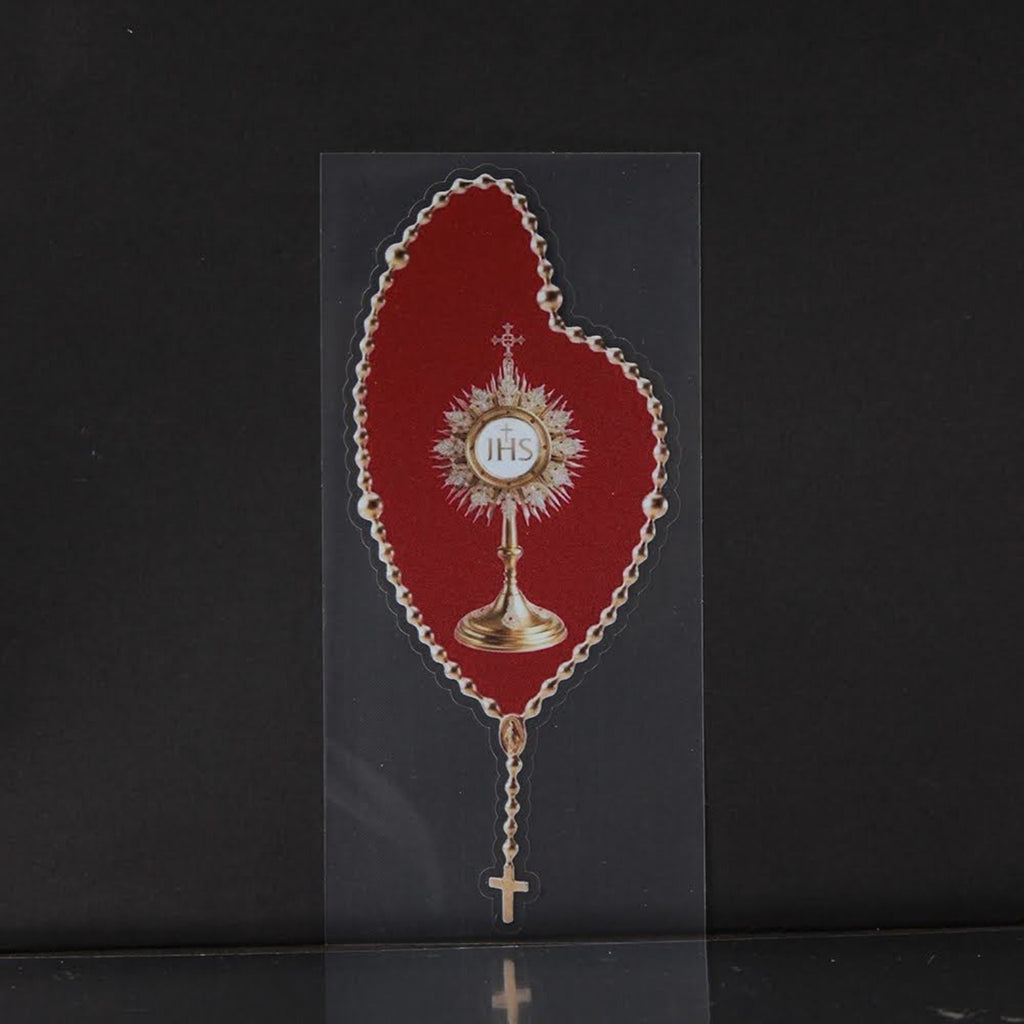 Eucharistic Monstrance Catholic auto vinyl decal 7 x 3 inches