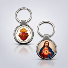 Sacred Heart of Jesus Catholic silver-tone keychain, main product photo without dimensions