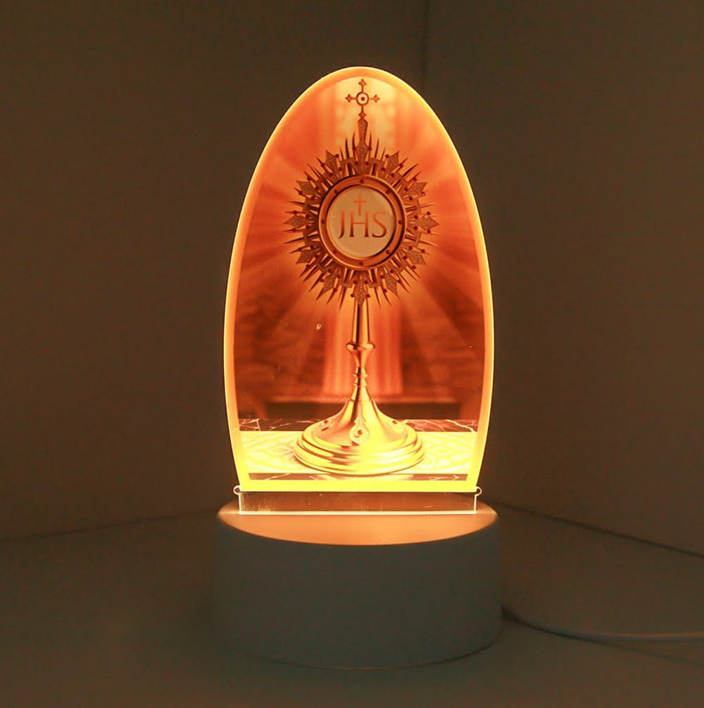 Holy Eucharist Monstrance LED night light illuminated in warm light