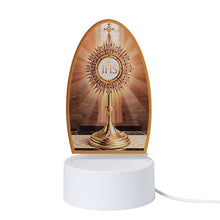 Holy Eucharist Monstrance 3D LED night light with white illuminated base