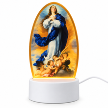 Immaculate Conception 3D LED night light on white background
