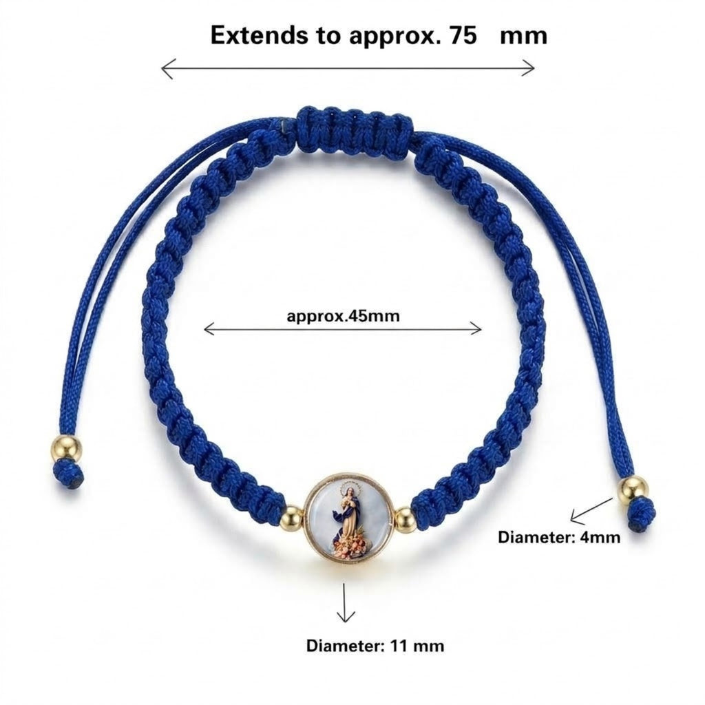 Our Lady of the Immaculate Conception blue bracelet measurements