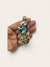 Virgin Mary with angels refrigerator magnet, front view