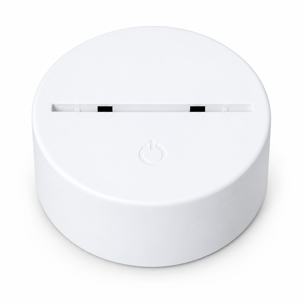 White LED night light base on white background