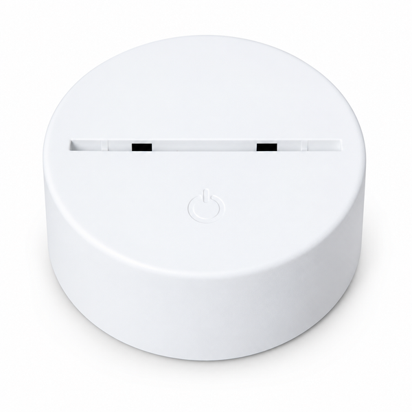 White LED night light base on white background
